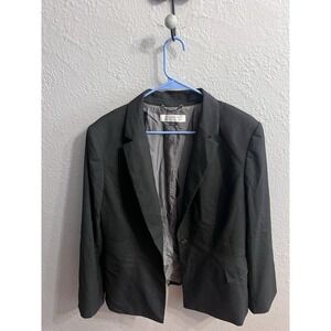 Tahari Arthur S Levine Blazer Womens Size 18 Black White Pinstripe Jacket